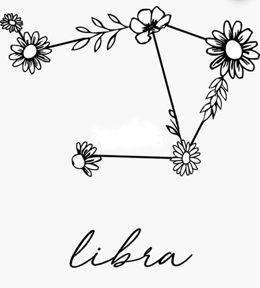 Libra Zodiac Flower Car decal